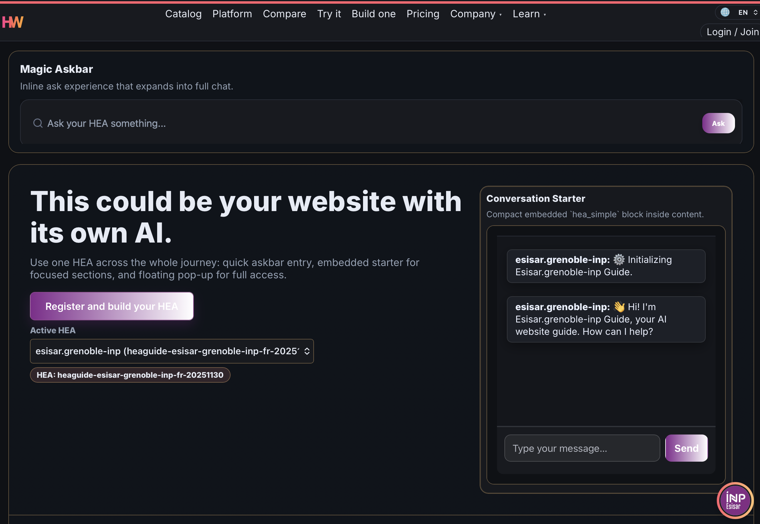 Deployment interface screenshot